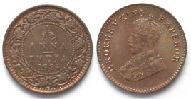 INDIA-BRITISH. 1/12 Anna 1924, Bombay mint, George V, bronze, UNC-!
KM # 509. Hairlines on portrait side