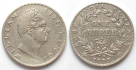 INDIA-BRITISH. Rupee 1835, Bombay, William IV, silver, VF
KM # 450.1