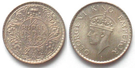 INDIA-BRITISH. 1/4 Rupee 1940, Bombay, George VI, silver, UNC!
KM # 545