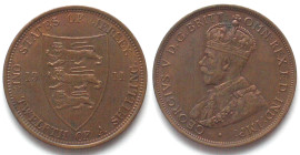 JERSEY. 1/12 Shilling 1911, George V, bronze, AU
KM # 12