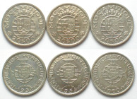 MOZAMBIQUE. Portuguese, 3 x 20 Escudos 1952, 1956, 1960, silver, AU
KM # 80