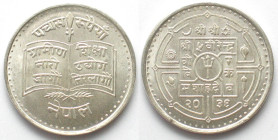NEPAL. 50 Rupee 1979, Education for Rural Women, silver, BU!
KM # 842