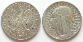 POLAND. 5 Zlotych 1933, Warsaw mint, Queen Jadwiga, silver, AU
Y# 21