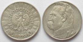 POLAND. 10 Zlotych 1936, Pilsudski, silver, AU
Y# 29