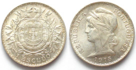 PORTUGAL. 1 Escudo 1915, silver, UNC!
KM # 564