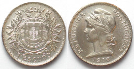 PORTUGAL. 1 Escudo 1916, silver, UNC-!
KM # 564