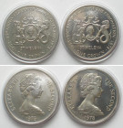 SAINT HELENA. 2 x Crown 1978, Silver Jubilee, Elizabeth II, silver, BU & Proof
KM # 7a. Total weight: 56.56g (0.925)