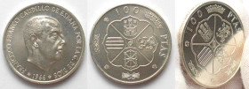 SPAIN. 100 Pesetas 1966 (68), Franco, silver, Prooflike
KM # 797