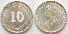STRAITS SETTLEMENTS. 10 cents 1927, George V, silver, UNC!
KM # 29b