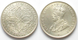 STRAITS SETTLEMENTS. 1 Dollar 1920, George V, silver, UNC!
KM # 33