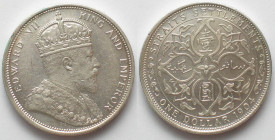 STRAITS SETTLEMENTS. 1 Dollar 1904, Edward VII, silver, UNC!
KM # 25, Pridmore 4. Usual bagmarks.