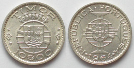 TIMOR. Portuguese, 10 Escudos 1964, silver, UNC!
KM # 16