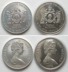TRISTAN DA CUNHA. 2 x Crown 1978, Silver Jubilee, Elizabeth II, silver, BU & Proof
KM # 2a. Total weight: 56.56g (0.925)