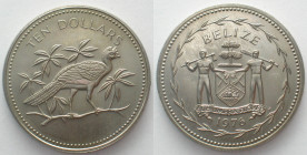 BELIZE. 10 Dollars 1976 (M), Great Curassow, Cu-Ni, matte, mintage: 125 pcs.!
KM # 45. Franklin mint issue.