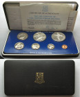 BRITISH VIRGIN ISLANDS. 1981 PROOF SET, with 2 x silver
KM # PS11. Mintage: 1,124, one of the scarcest Proof sets by the Flanklin Mint!