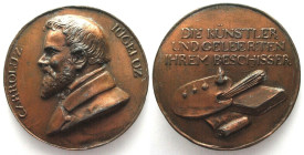 FRANKFURT. Carl Jügel, satyrical medal ND (1850s) by Parot, white metal, rare!
Frankfurt, Stadt, Scherzmünze o.J. (1850er) auf CARL JÜGEL v. Parot, B...