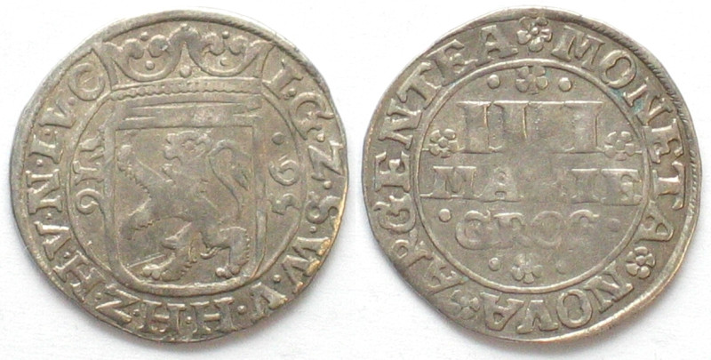 SAYN-WITTGENSTEIN-HOHENSTEIN. 4 Mariengroschen 1656, Johann VIII, silver, XF
M....