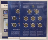 GERMANY / EU. 10th Anniversary of Euro 2009, coin cover series with 2 Euro coins of all EU nations. A very scarce issue!
Numisblatt 2-Euro-Gedenkmünz...