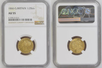 GREAT BRITAIN. 1/2 Sovereign 1866, VICTORIA, gold NGC AU 55
KM # 735.2, Weight: 3.99 g Fineness: 917 ‰ ( 3.66 g fine)