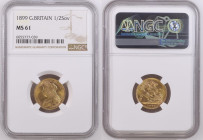 GREAT BRITAIN. 1/2 Sovereign 1899, VICTORIA, gold NGC MS 61
KM # 784, Weight: 3.99 g Fineness: 917 ‰ ( 3.66 g fine)