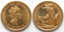GREAT BRITAIN. 25 Pounds 1987, GOLD 1/4 Oz, BRITANNIA, UNC
KM # 951