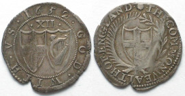 GREAT BRITAIN. Commonwealth, Shilling 1652, Sun, OLIVER CROMWELL, silver, XF!
S.3217