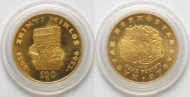 HUNGARY. 100 Forint 1966, MIKLOS ZRINYI, gold Proof
KM # 569. Gold Weight: 8.41 g Fineness: 900 ‰ ( 7.57 g fine)