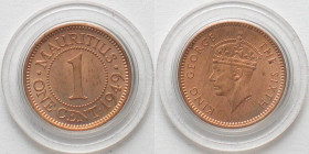 MAURITIUS. 1 Cent 1949, George VI, bronze, Proof
KM # 25
