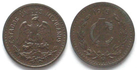 MEXICO. 1 Centavo 1915, Zapata issue, bronze, UNC
KM # 416