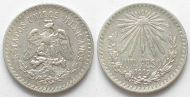 MEXICO. 1 Peso 1919, silver, XF
KM # 454