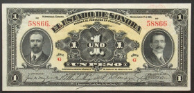 MEXICO. Revolutionary. Sonora, 1 Peso 1.1.1915, Series G, UNC!
P # S1071.