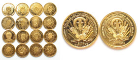 NORTHERN MARIANA 5 $ 2004-2005 GERMAN CHANCELLORS & PRESIDENTS, Proof
16 x 1/25 oz Gold
