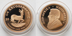 SOUTH AFRICA. 1/4 Krugerrand 2008, 1/4 oz gold, Proof
KM # 106. Mintage: 4,800