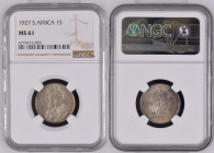 SOUTH AFRICA. 1 Shilling 1927 GEORGE V, silver, NGC MS 61
KM # 17.2