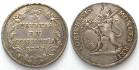 ZÜRICH. Halbtaler 1773, Löwenkopf n. rechts, Var. grosse Jahrzahl, Silber, Erhaltung! vz(XF)
HMZ 2-1165jjj.