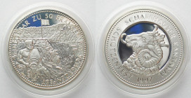 SWITZERLAND. SCHAFFHAUSEN 50 Francs 1997, SHOOTING FESTIVAL, silver, Proof
HMZ 2-1348o