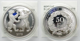 SWITZERLAND. APPENZELL 50 Francs 2019, SHOOTING FESTIVAL, silver, Proof