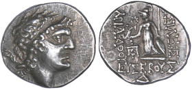 ROIS DE CAPPADOCE
Ariarathe IX (101-87) : Drachme à la tête diadémée du jeune roi, à droite - R/: Athena debout portant une lance et Nike
 D - TTB 4...