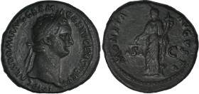 DOMITIEN (81-96)
As : La Monnaie debout à gauche portant une balance & une corne d'abondance
 - TTB 35 (TTB)



SM 2807, CO 332, RIC 395
ROME -...