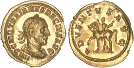 TRAJAN DÈCE (249-251)
Aureus : Trajan Dece sur un cheval au pas à gauche, levant la main droite & tenant un sceptre court
 - FDC 64 (FDC)
Très Rare...