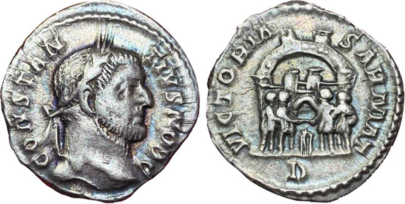 CONSTANCE I, CHLORE, césar (293-305)
Argentus : Dioclétien, Maximien Hercule, C...