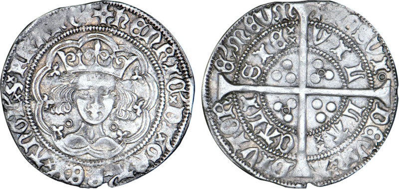 PICARDIE
Territoire de Calais, Henri VI (1422-1453) : Gros d'argent, var. aux b...