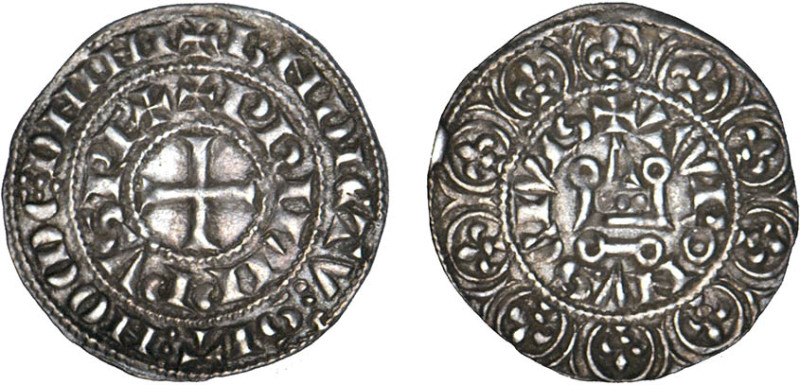 PHILIPPE IV le Bel (1285-1314)
Maille tierce à l'O rond, variété
 - TTB 45 (TT...