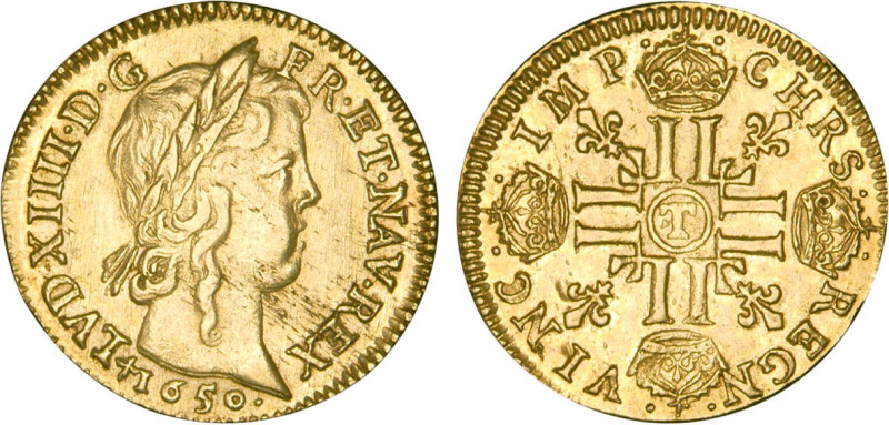 LOUIS XIV le Grand (1643-1715)
Louis d'or à la croix & à la mèche longue
1650 ...