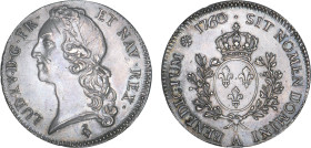 LOUIS XV le Bien aimé (1715-1774)
Écu aux branches d'olivier & au bandeau
1760 A - SUP 53 (SUP-)
Légère griffure & nettoyage ancien
Légère griffur...
