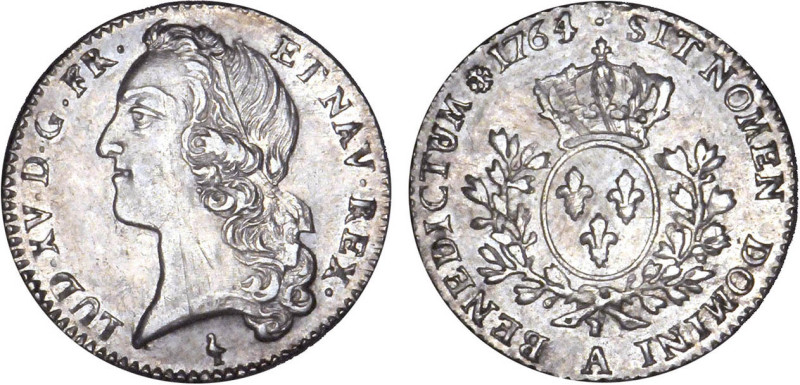 LOUIS XV le Bien aimé (1715-1774)
1/5 d'écu aux branches d'olivier & au bandeau...