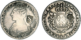 LOUIS XVI (1774-1792/93)
Écu aux branches d'olivier & au buste habillé surchargé de 2 contremarques "Ours dans un perlé" et "40 BZ". 40 Batzen pour B...