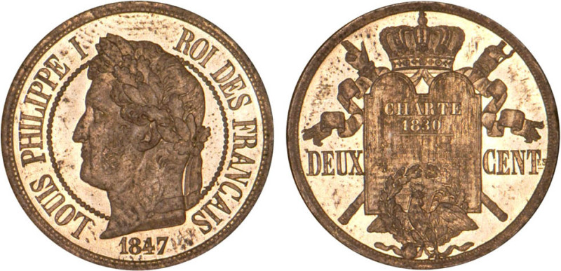 2 CENTIMES
DEUX CENT. Louis Philippe I, type à la charte de 1830
1847 - FDC 64...