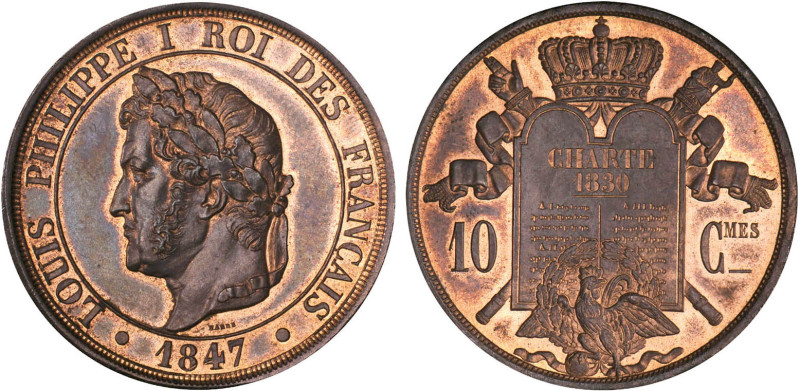 DÉCIME, 10 CENTIMES
10 CENTIMES Louis Philippe I, type à la charte de 1830
184...