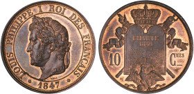 DÉCIME, 10 CENTIMES
10 CENTIMES Louis Philippe I, type à la charte de 1830
1847 - FDC 64 (FDC)
Rare !


G 215, KM# Pn 39
 - BRONZE - 15,13g
 -...